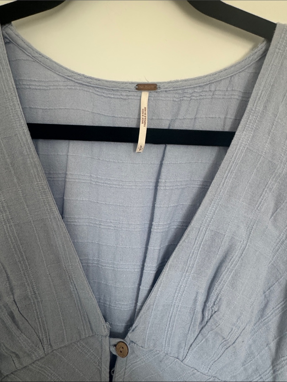Free People Light Blue Button-Front Maxi Dress - Picture 2 of 3